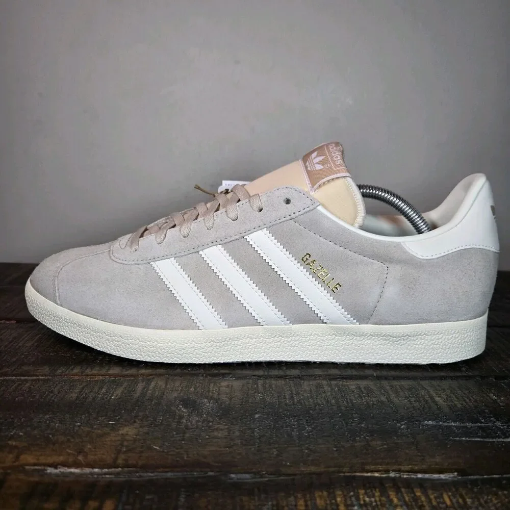 NEW Adidas Gazelle Mens Size 13 Low Top Shoes Sneakers Gray White IG5796